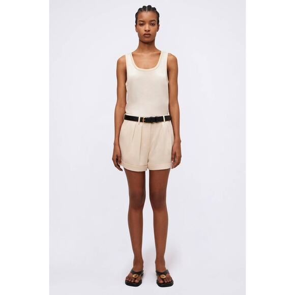 Simkhai Devan Silky Pleated Shorts in Ecru ivory Cream US 4 NEW NWT - Picture 8 of 13